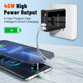 Muvit 4 Ports Super Fast 45W Output USB & Type-C Dual Output Super Fast Charger